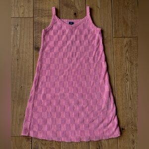 Old Navy Sleeveless Terry Checkered Swing Dress in Bubble Pink size XS 5